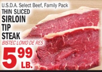 Bravo Supermarkets Thin sliced sirloin tip steak offer