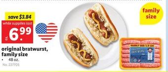 Lidl Original bratwurst, family size offer