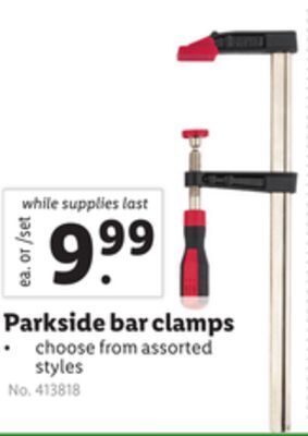 Lidl Parkside bar clamps offer