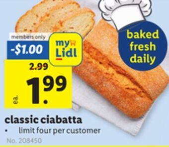 Lidl Classic ciabatta offer