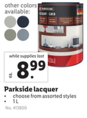 Lidl Parkside lacquer offer