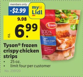 Lidl Tyson® frozen crispy chicken strips offer