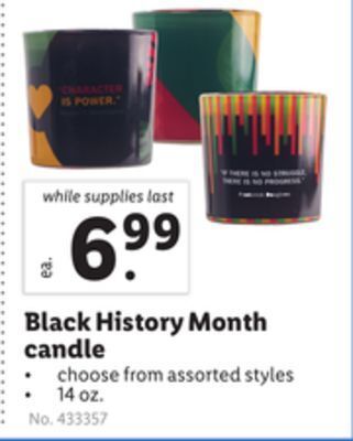 Lidl Black history month candle offer