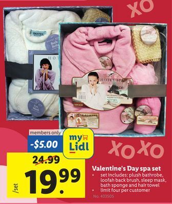 Lidl Valentine's day spa set offer
