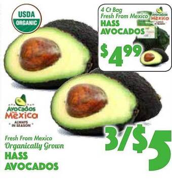 The Food Emporium Fresh from mexico organically grown hass avocados offer