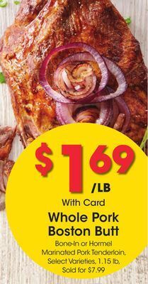 Kroger Whole pork boston butt offer