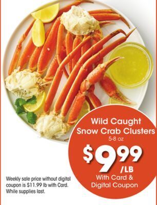 Kroger Wild caught snow crab clusters offer