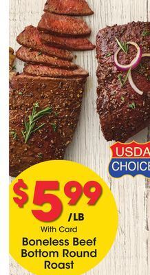 Kroger Boneless beef bottom round roast offer