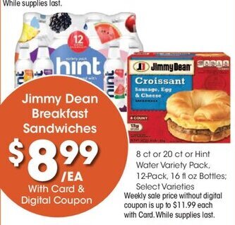 Kroger Jimmy Dean Breakfast Sandwiches offer