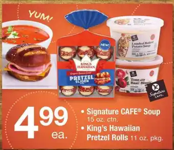 ACME Signature cafe soup, king's hawaiian pretzel rolls offer