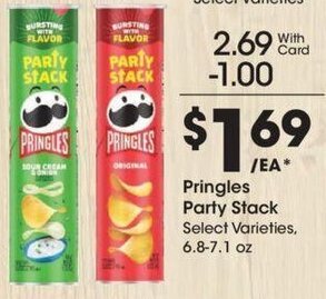 Kroger Pringles Party Stack 6.8-7.1 oz. offer