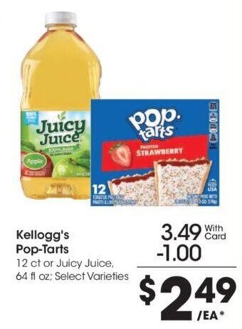 Kroger Kellogg's Pop-Tarts 12 ct or Juicy Juice 64 fl oz offer