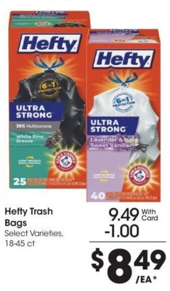Kroger Hefty Trash Bags 18-45 ct offer