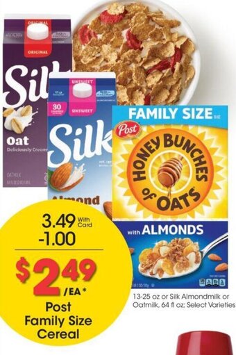 Kroger Post Family Size Cereal offer