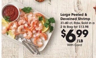 Kroger Large Peeled & Deveined Shrimp 31-40 ct., offer
