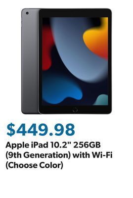 Sam's Club Apple ipad 10.2" 256gb (9th generation) with wi-fi (choose color) offer