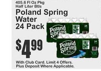 Key Food Poland spring water offer