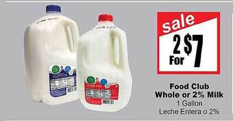 Rancho Markets Food club whole or 2% milk offer