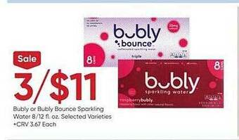 Stater Bros Bubly or bubly bounce sparkling water offer