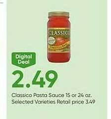 Stater Bros Classico pasta sauce offer