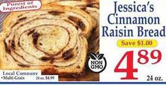 Market Basket Jessica's cinnamon raisin bread offer