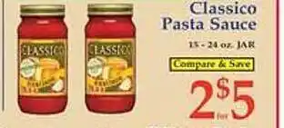 Market Basket Classico pasta sauce offer