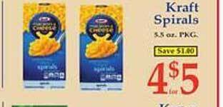 Market Basket Kraft spirals offer