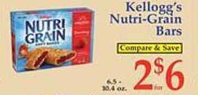 Market Basket Kellogg's nutri-grain bars offer