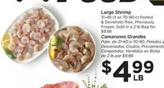 Food 4 Less Large shrimp or camarones grandes offer