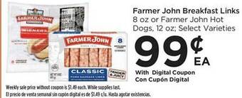 Food 4 Less Farmer john breakfast links offer