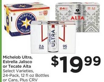 Food 4 Less Michelob ultra, estrella jalisco or tecate alta offer