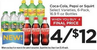Food 4 Less Coca-cola, pepsi or squirt offer