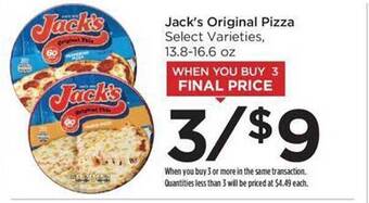 Food 4 Less Jack's original pizza offer
