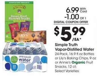 Kroger Simple Truth Vapor-Distilled Water offer