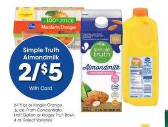 Kroger Simple Truth Almondmilk offer