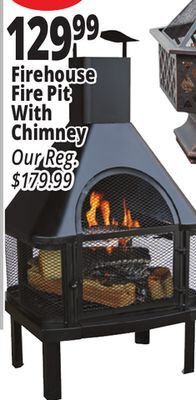 Ocean State Job Lot Firehouse fire pit with chimney offer