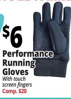 Ocean State Job Lot Performance running gloves offer