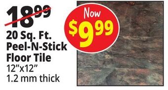 Ocean State Job Lot 20 sq. ft. peel-n-stick floor tile offer