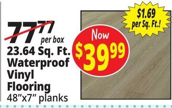 Ocean State Job Lot 23.64 sq. ft. waterproof vinyl flooring offer