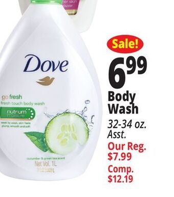 Ocean State Job Lot Dove body wash offer
