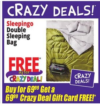 Ocean State Job Lot Sleepingo double sleeping bag offer
