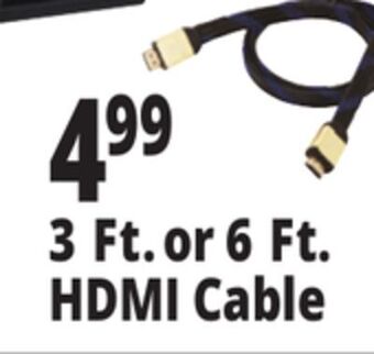 Ocean State Job Lot 3 ft. or 6 ft. hdmi cable offer