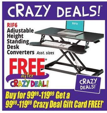 Ocean State Job Lot Rif6 adjustable height standing desk converters offer