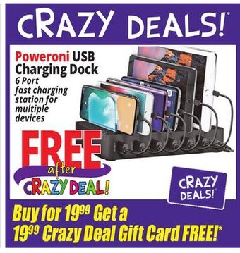 Ocean State Job Lot Poweroni usb charging dock offer