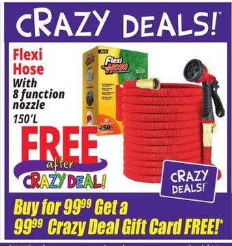 Ocean State Job Lot Flexi hose with 8 function nozzle offer