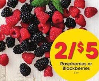 Kroger Raspberries or Blackberries 6 oz offer