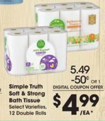 Kroger Simple Truth Soft & Strong Bath Tissue offer
