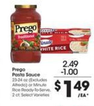 Kroger Prego Pasta Sauce 23-24 oz offer