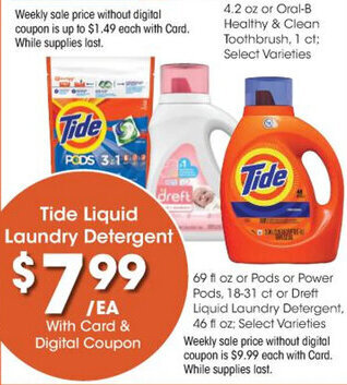 Kroger Tide Liquid Laundry Detergent offer