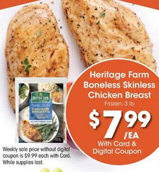Kroger Heritage Farm Boneless Skinless Chicken Breast offer